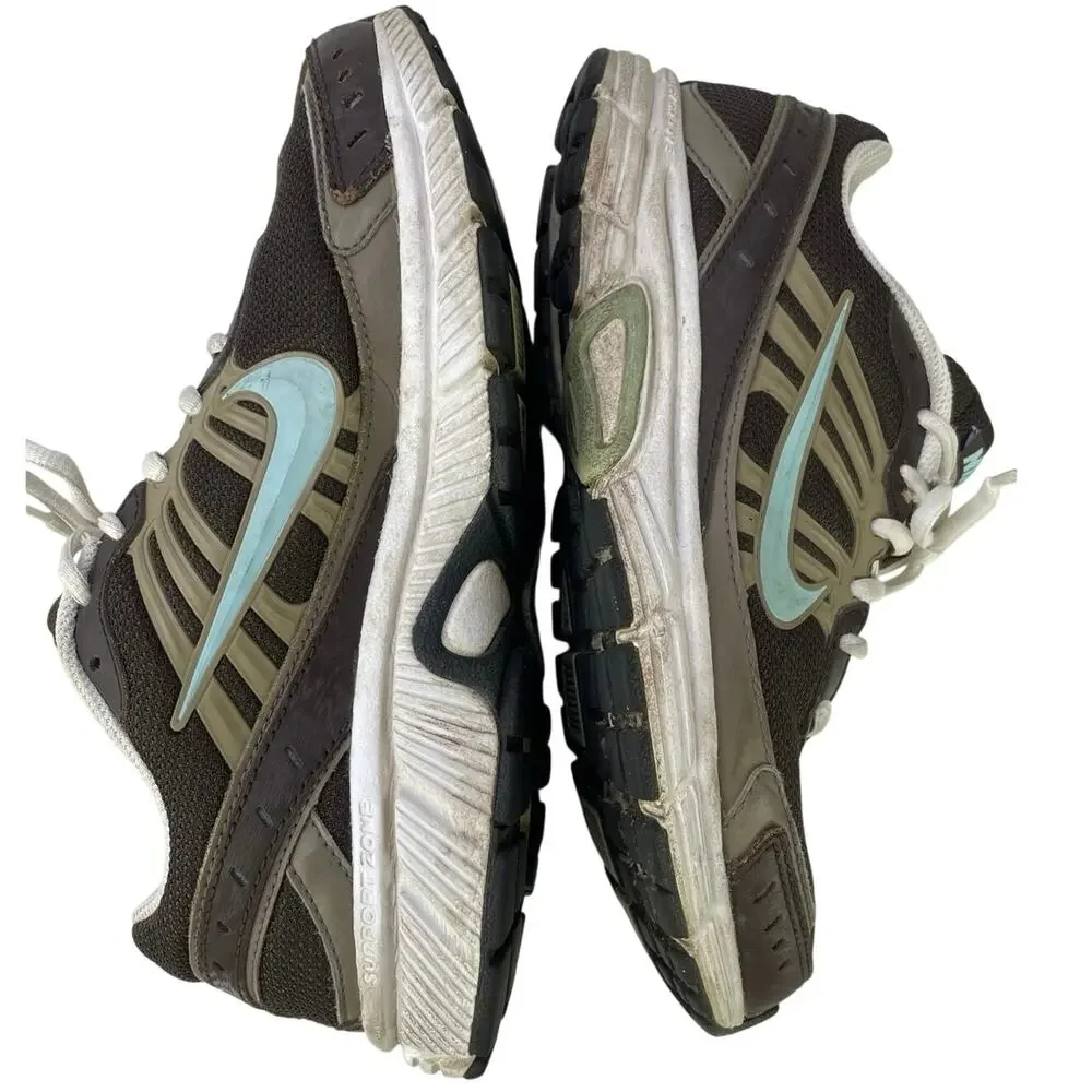 Nike Women Dart 8 Running Jogging Gym Cushioned Lace Up Shoe Brown Tan Blue S 8